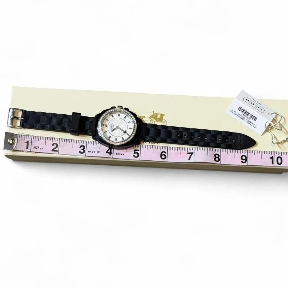 Coach Black Band Watch. Rhinestones around the face‎